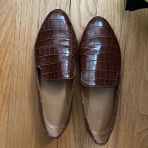 J Crew alligator loafers